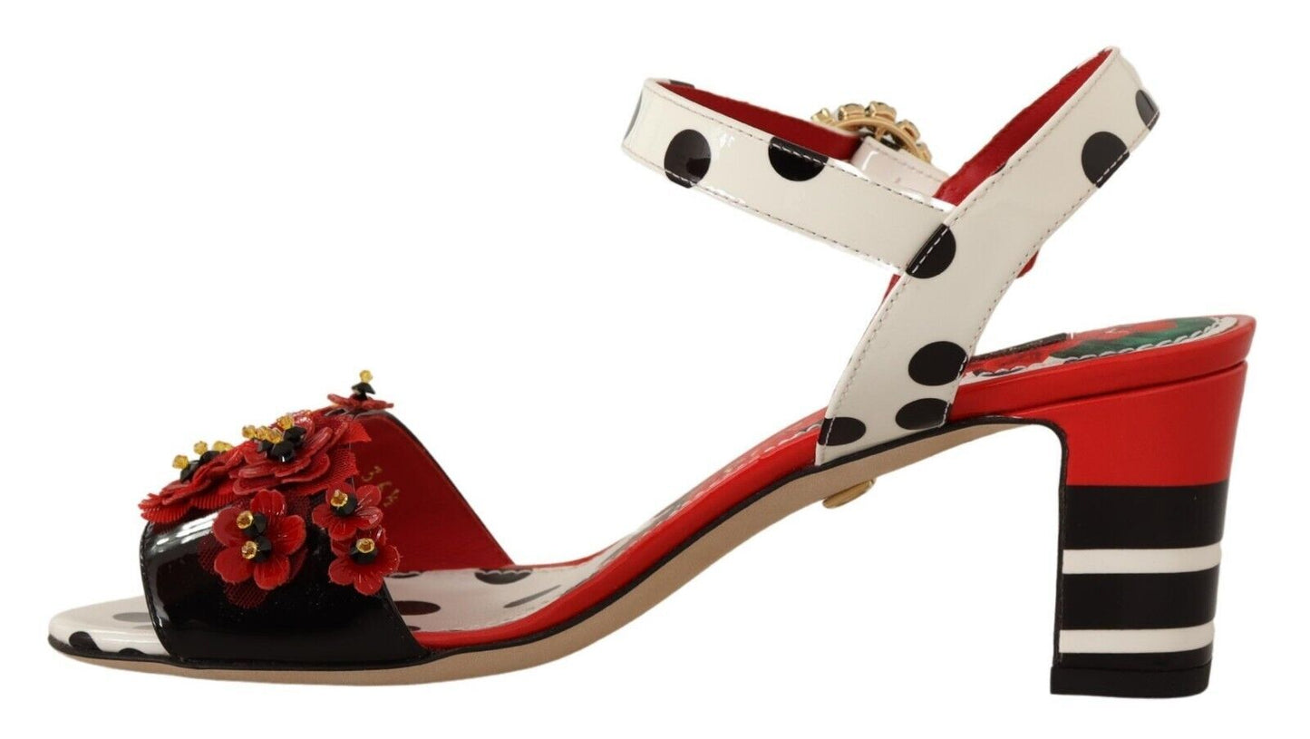 Dolce & Gabbana Multicolor Floral Crystal-Embellished Heels