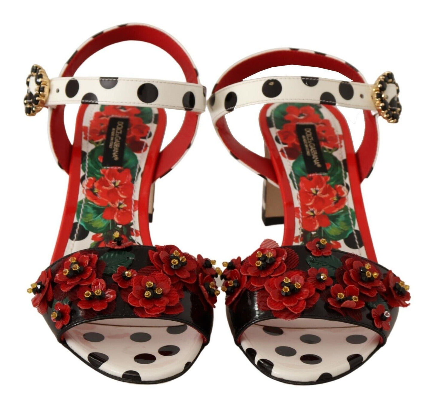 Dolce & Gabbana Multicolor Floral Crystal-Embellished Heels