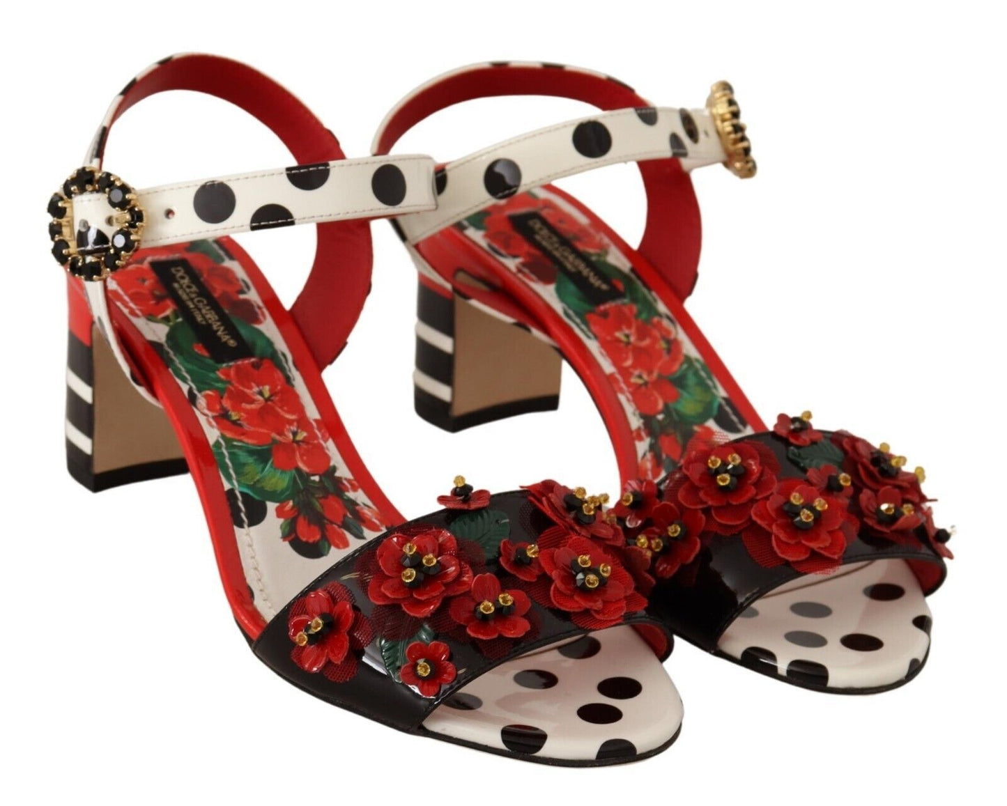 Dolce & Gabbana Multicolor Floral Crystal-Embellished Heels