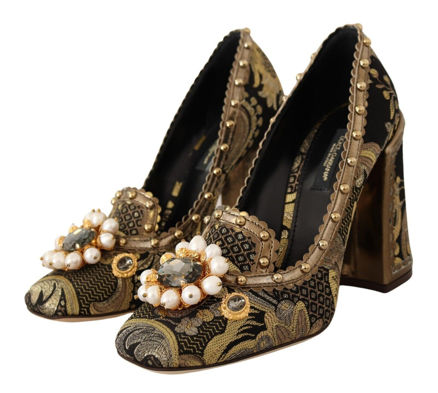 Dolce & Gabbana Opulent Gold Jacquard Brocade Pumps