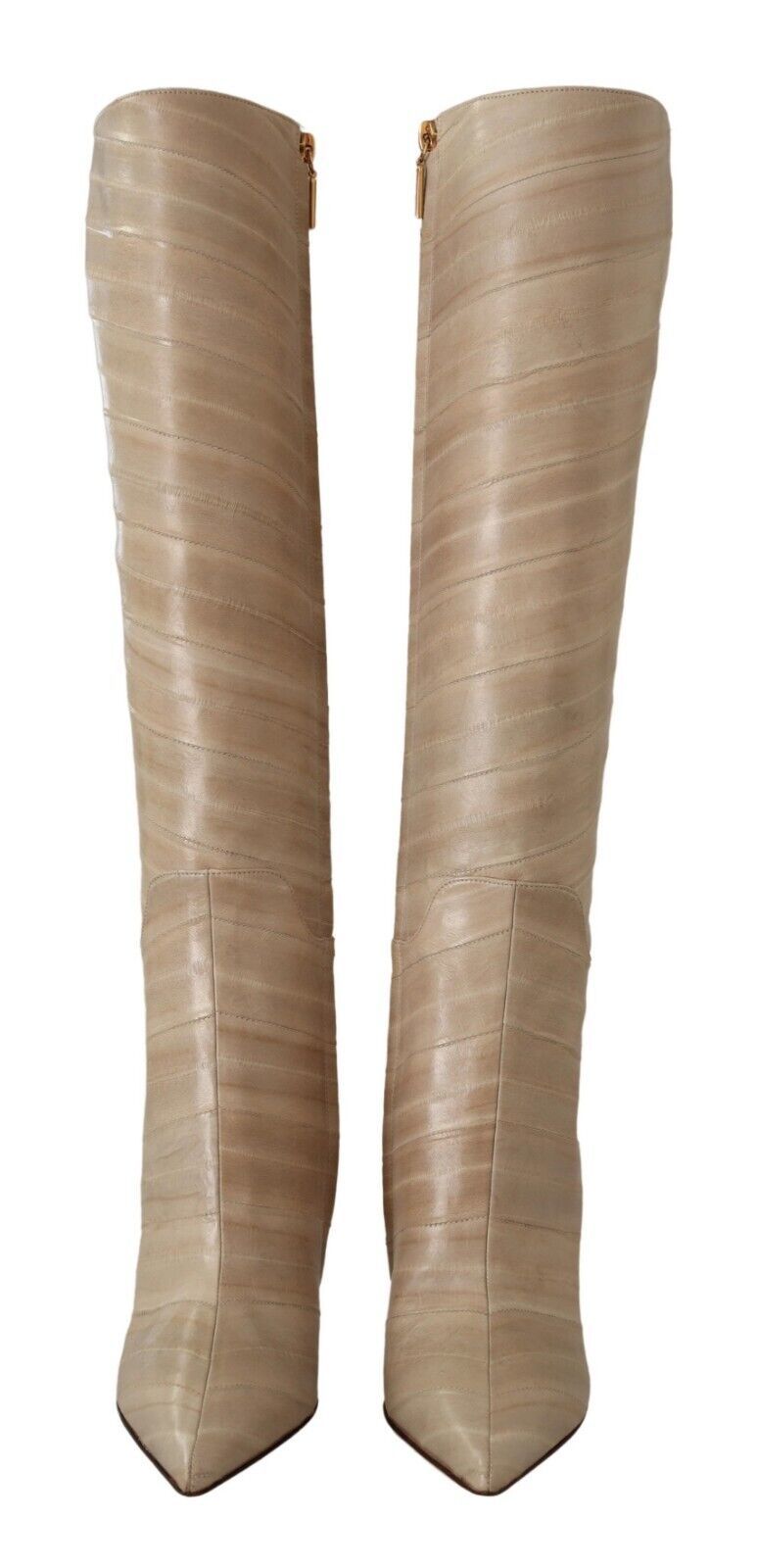 Dolce & Gabbana High Cardinale Beige Leather Boots