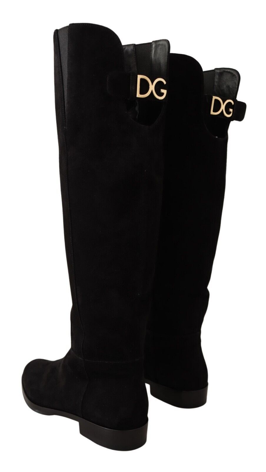 Dolce & Gabbana Elegant Black Suede High Rider Boots