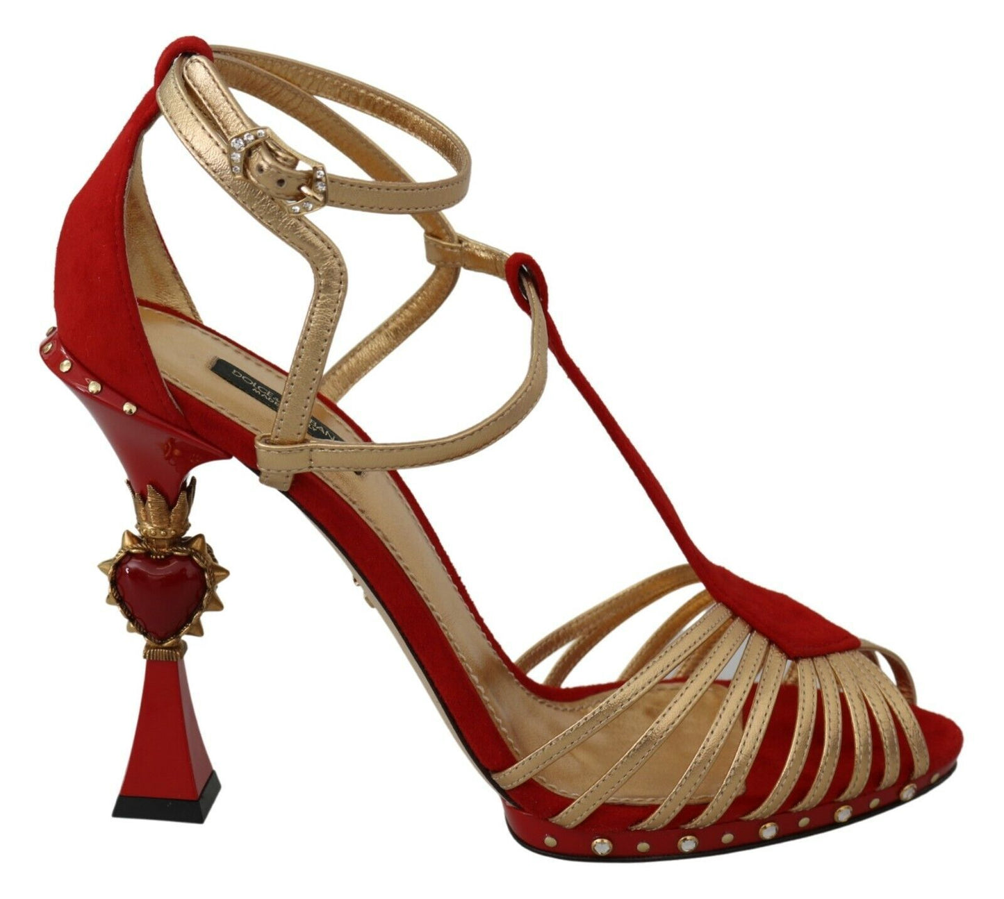 Dolce & Gabbana Amore Crystal-Embellished Red Sandals