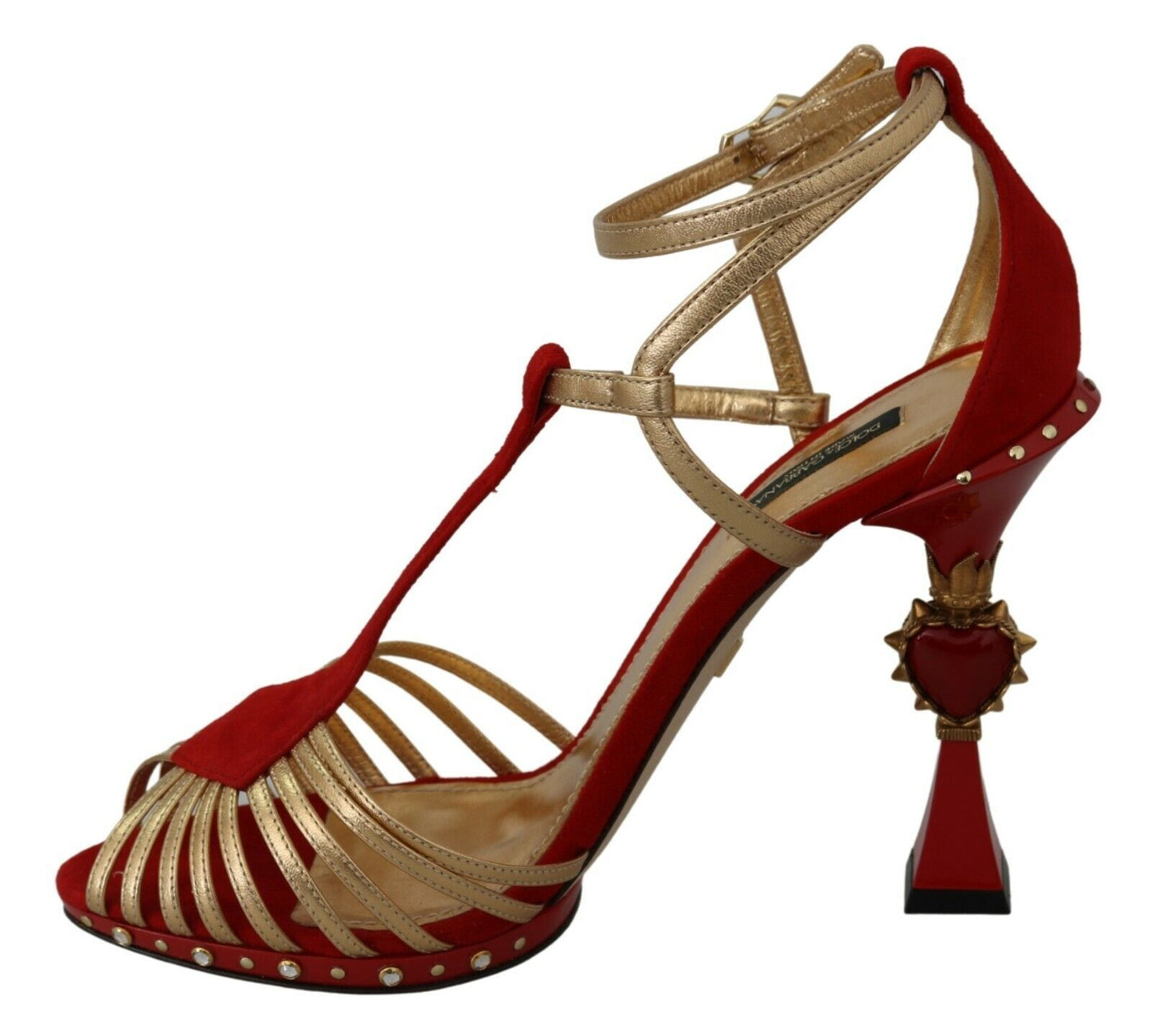 Dolce & Gabbana Amore Crystal-Embellished Red Sandals