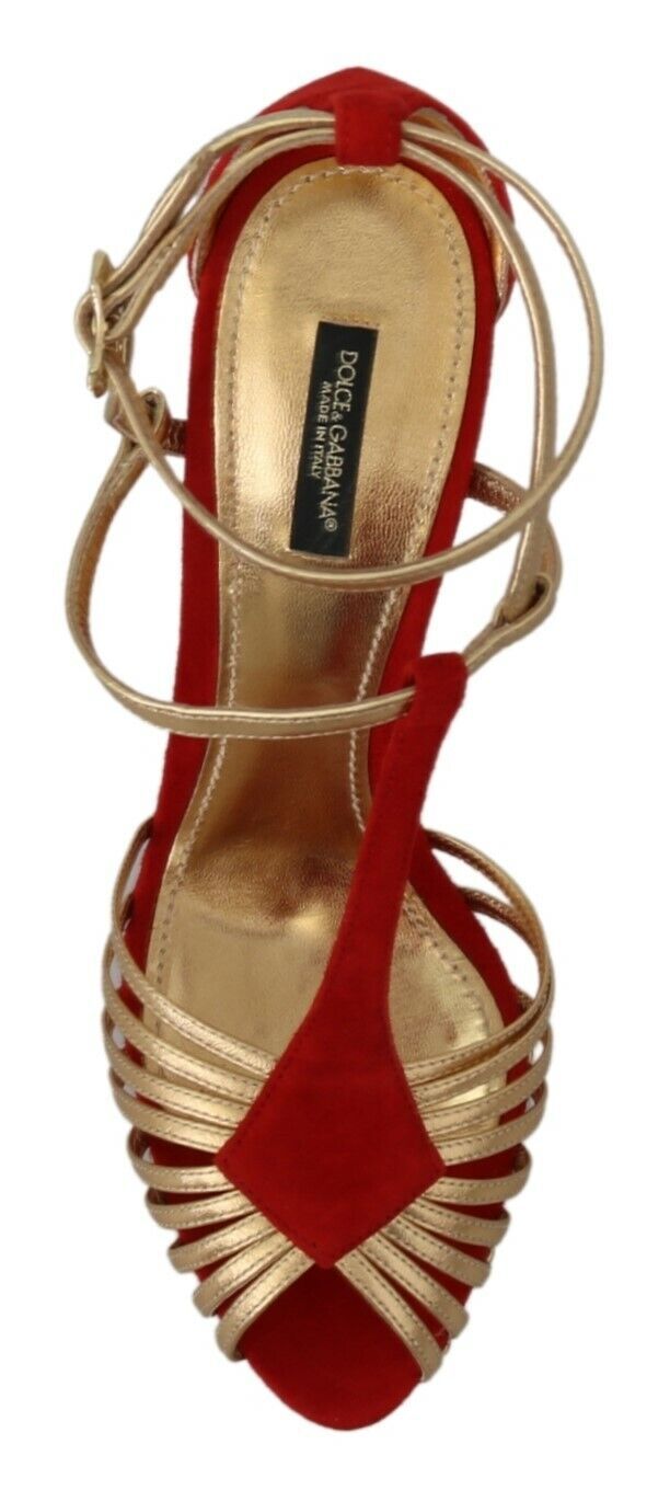 Dolce & Gabbana Amore Crystal-Embellished Red Sandals