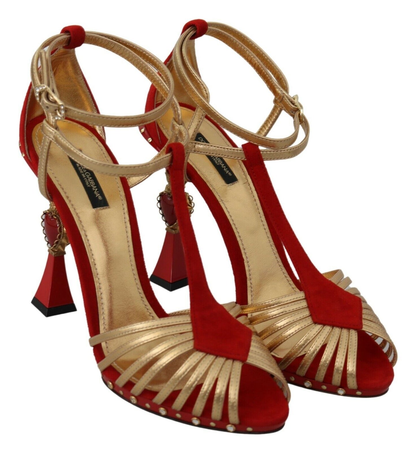 Dolce & Gabbana Amore Crystal-Embellished Red Sandals