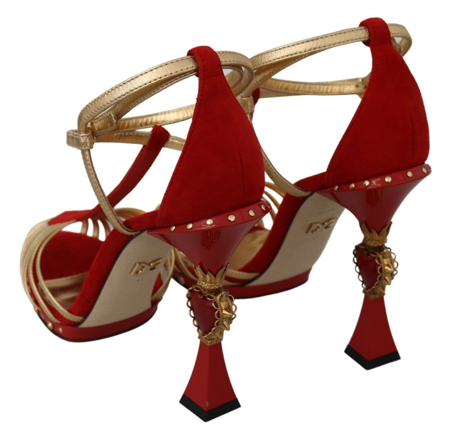 Dolce & Gabbana Amore Crystal-Embellished Red Sandals