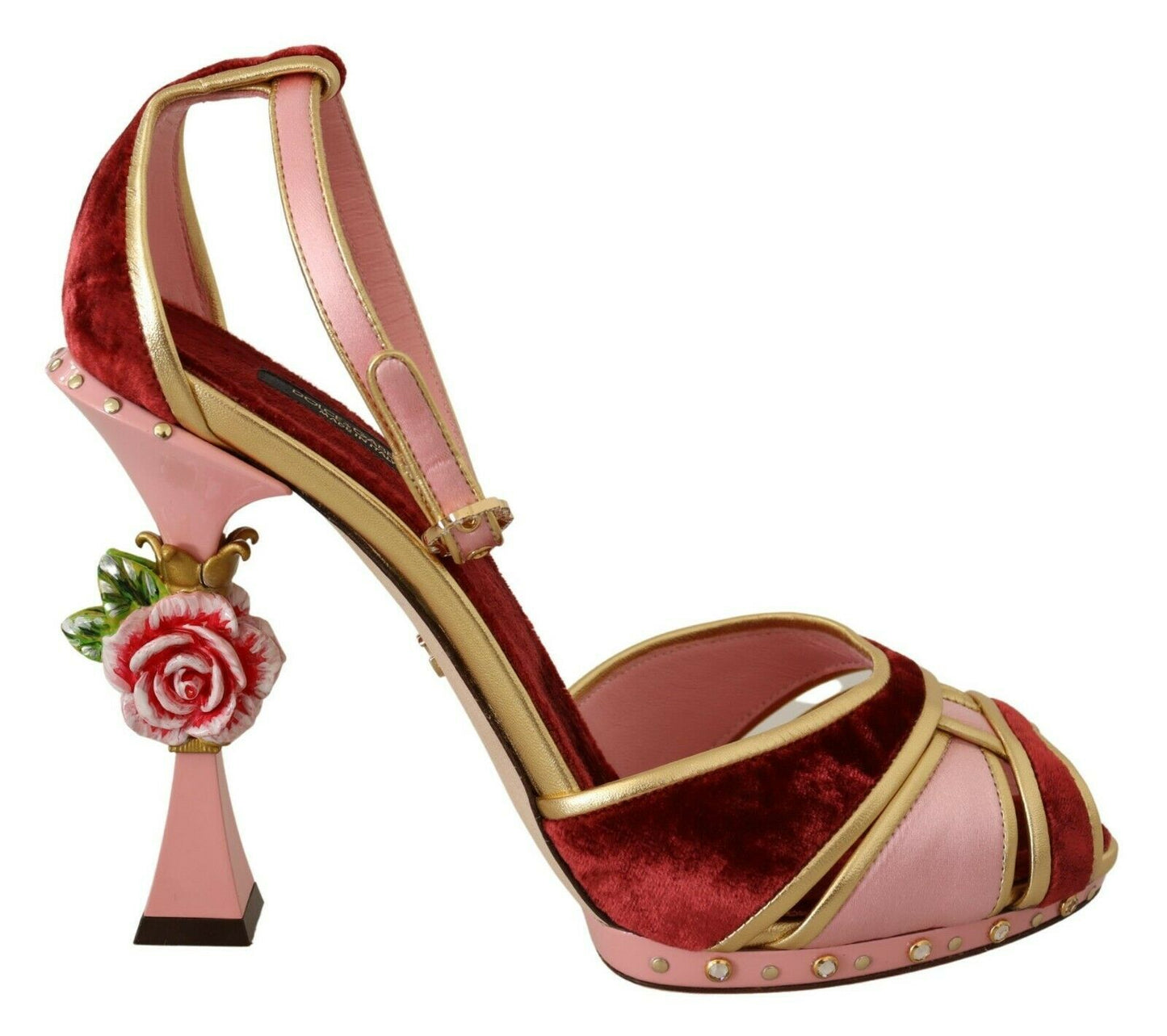 Dolce & Gabbana Chic Red Velvet Ankle Strap Sandals