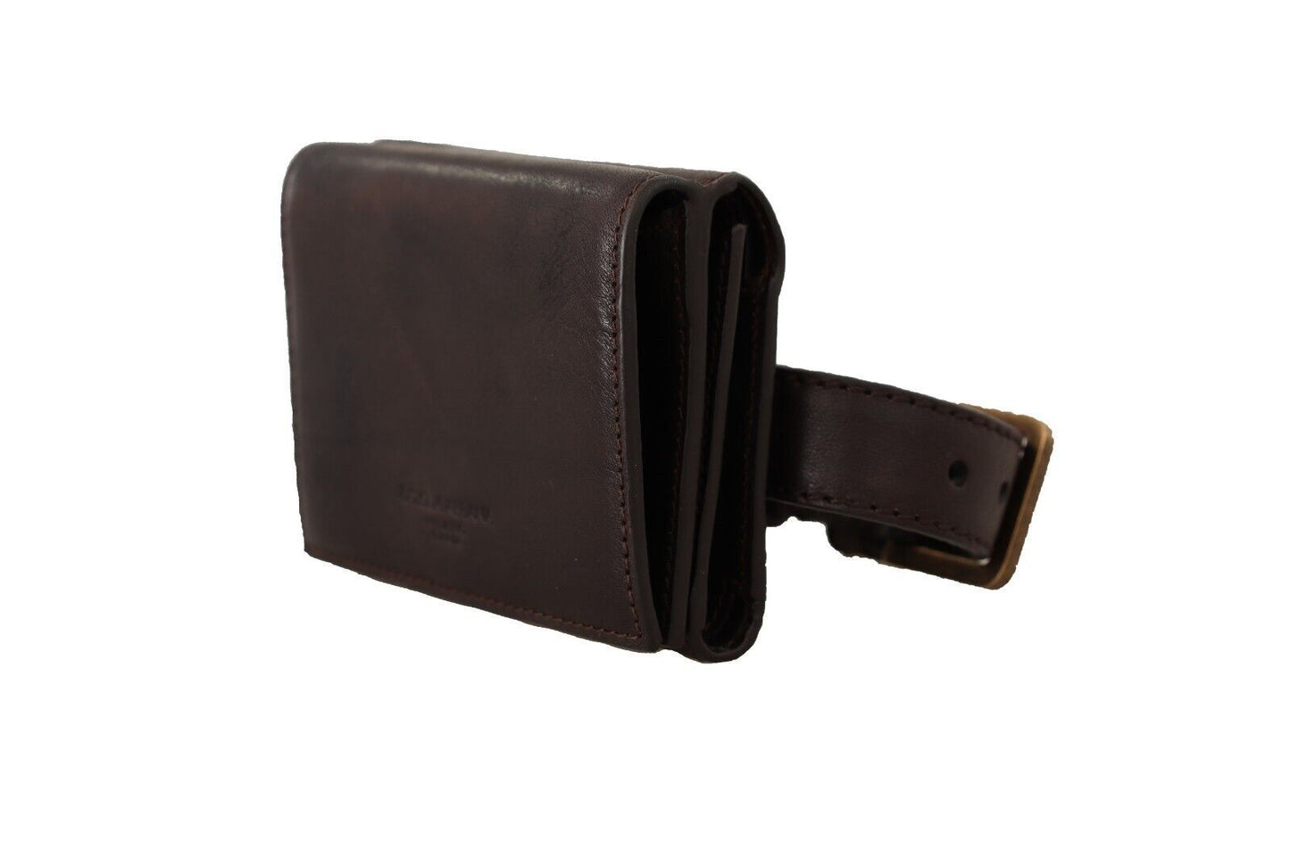 Dolce & Gabbana Elegant Leather Trifold Multi Kit with Belt Strap