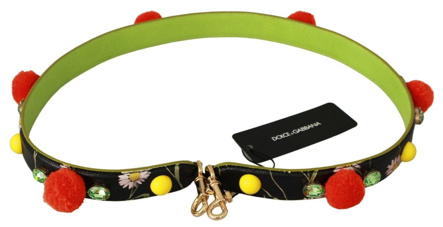 Dolce & Gabbana Embellished Multicolor Leather Shoulder Strap