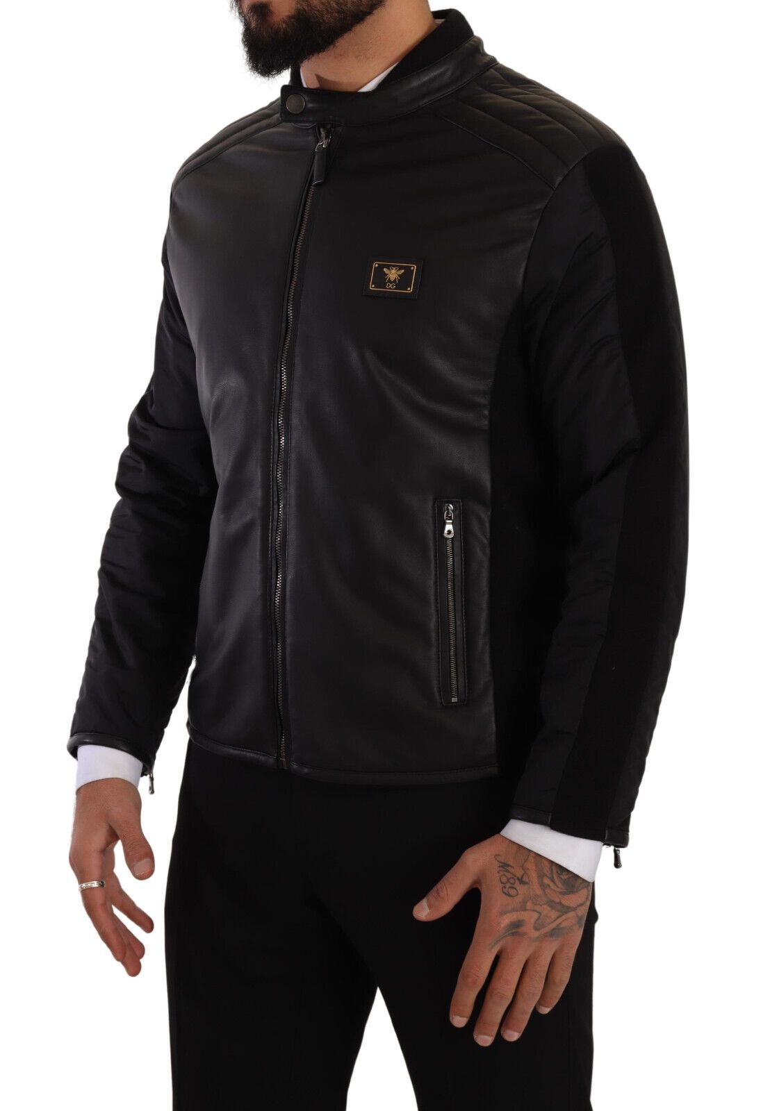 Dolce & Gabbana Chic Black Biker Jacket - Timeless Elegance