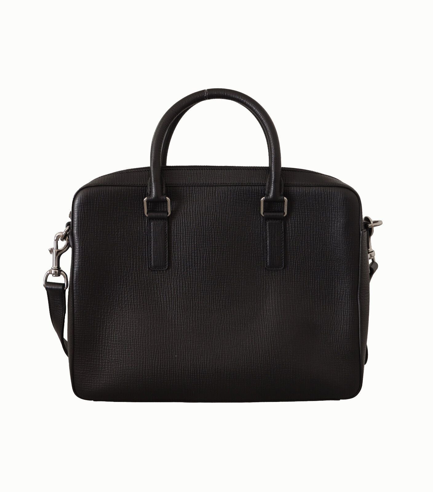 Dolce & Gabbana Elegant Black Leather Messenger Bag