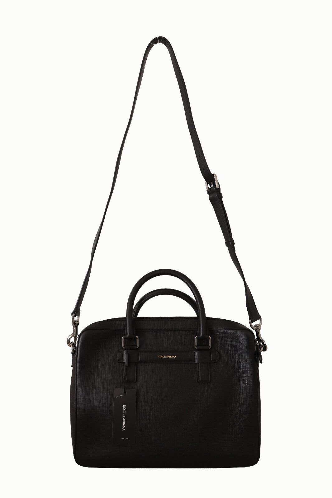 Dolce & Gabbana Elegant Black Leather Messenger Bag