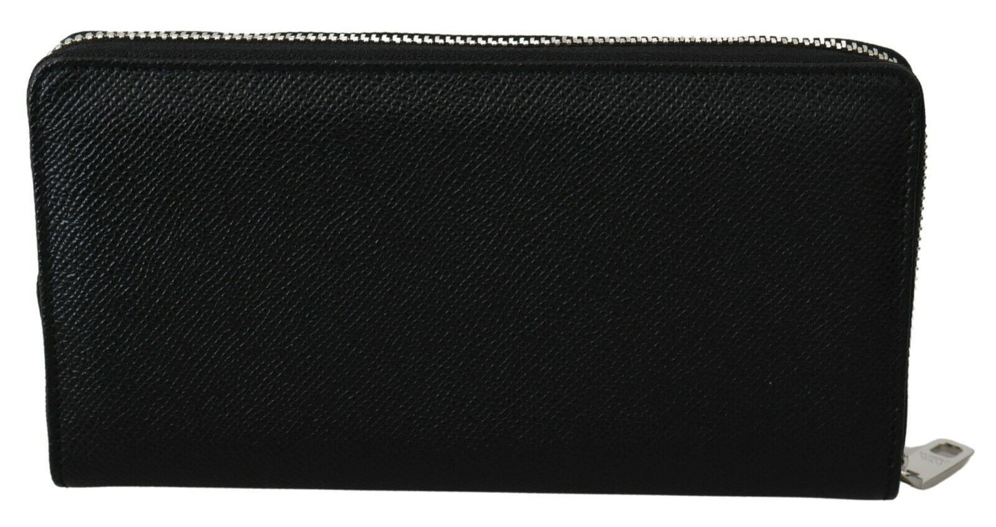 Dolce & Gabbana Elegant Black Leather Continental Wallet