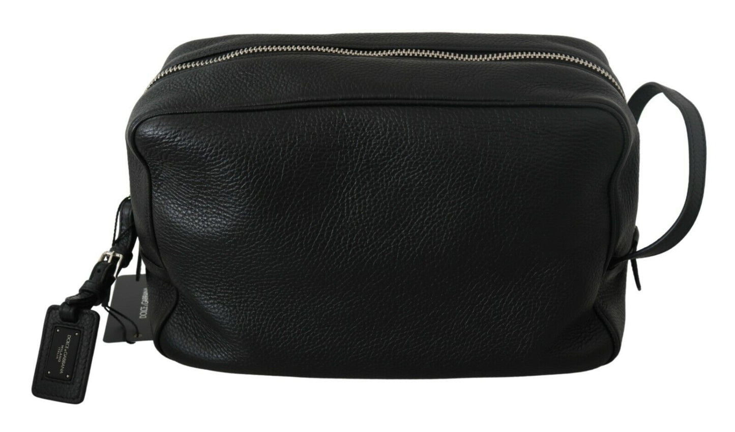 Dolce & Gabbana Elegant Black Leather Clutch for Men