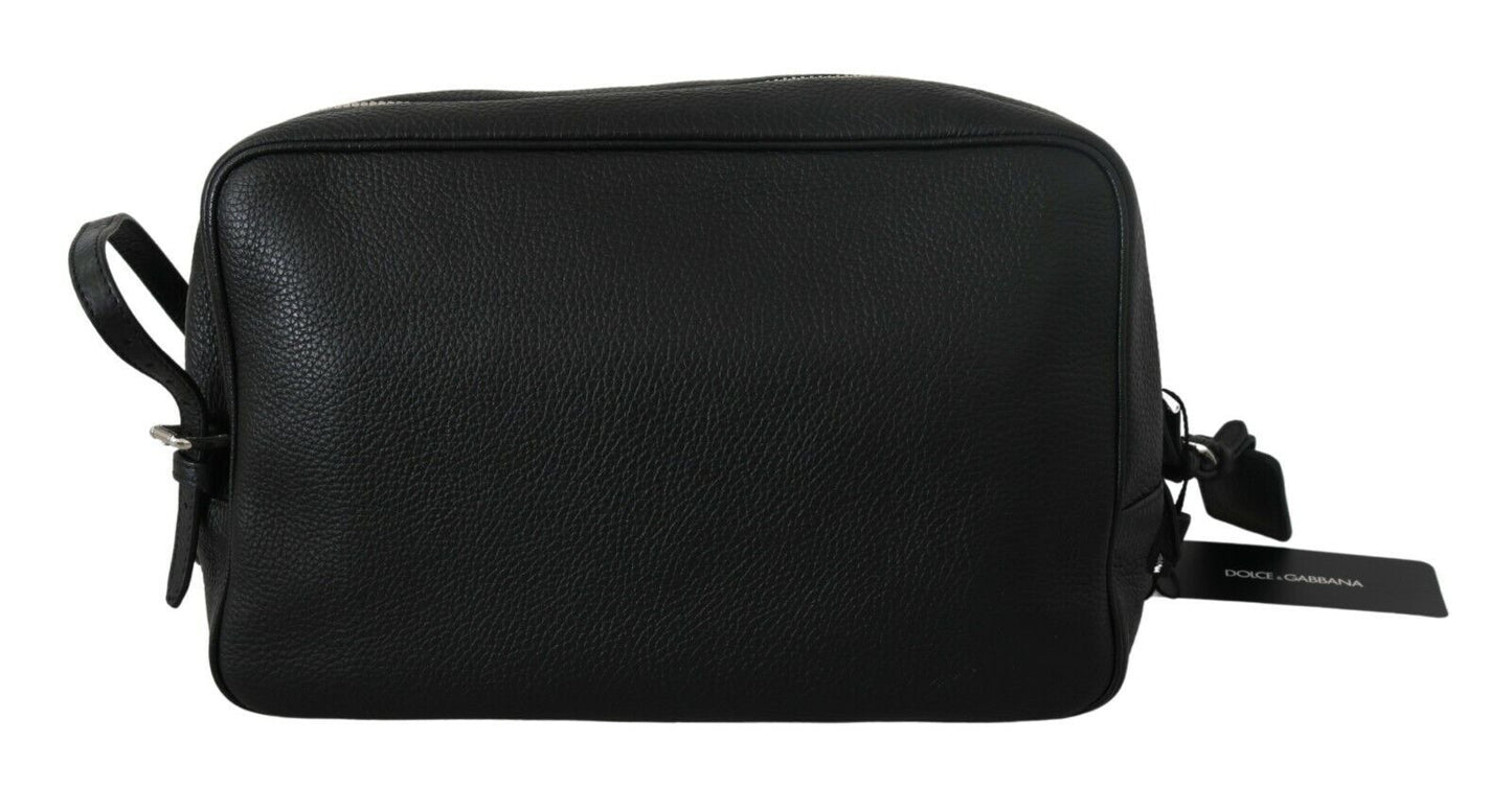 Dolce & Gabbana Elegant Black Leather Clutch for Men