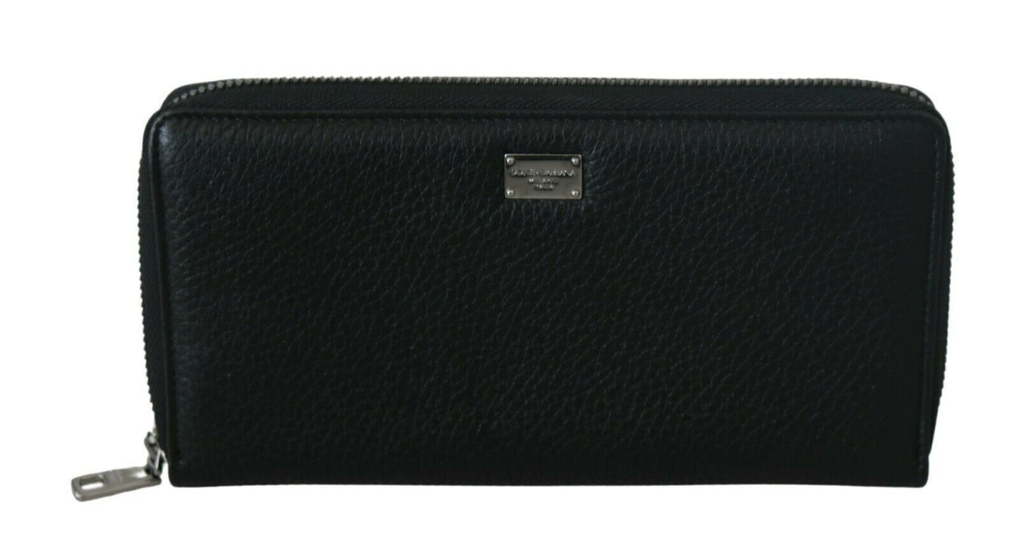 Dolce & Gabbana Elegant Black Leather Continental Wallet