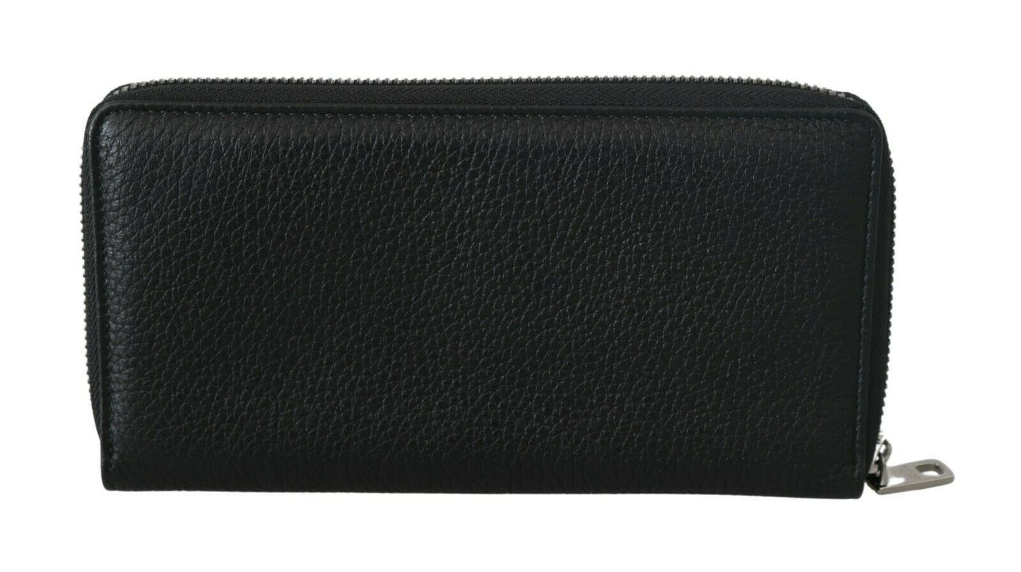 Dolce & Gabbana Elegant Black Leather Continental Wallet