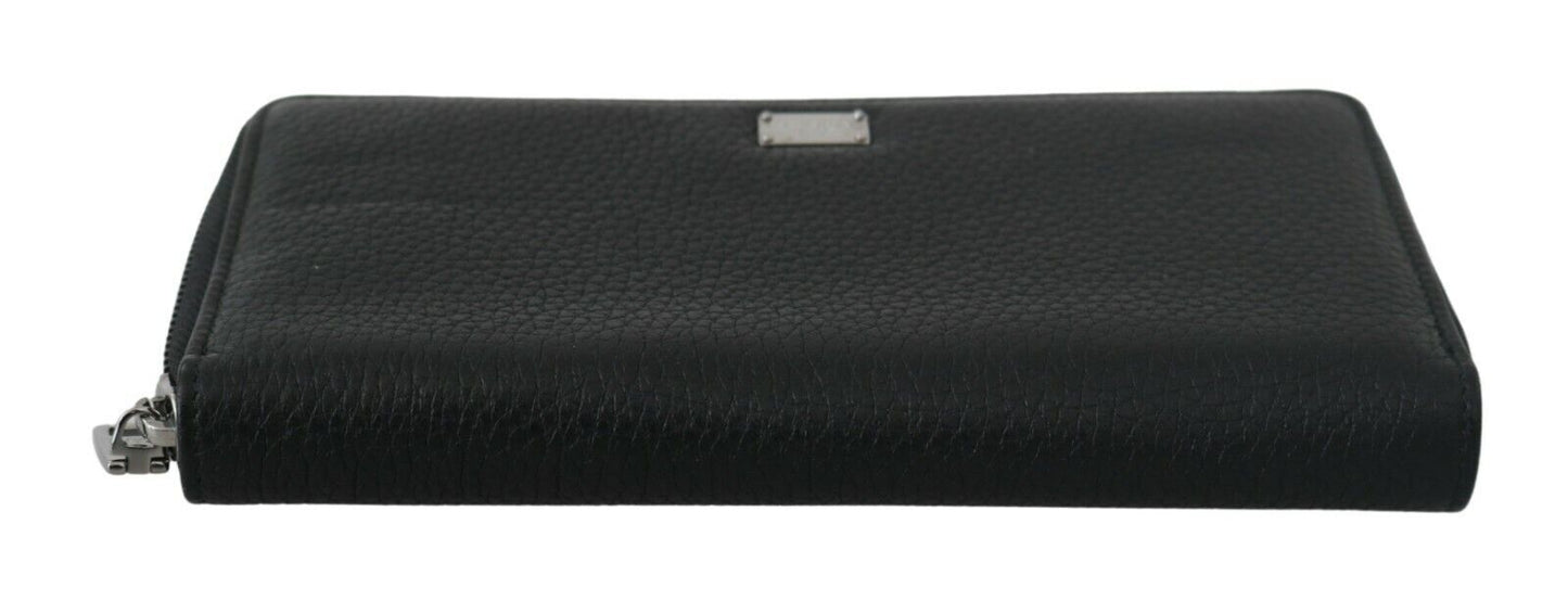 Dolce & Gabbana Elegant Black Leather Continental Wallet