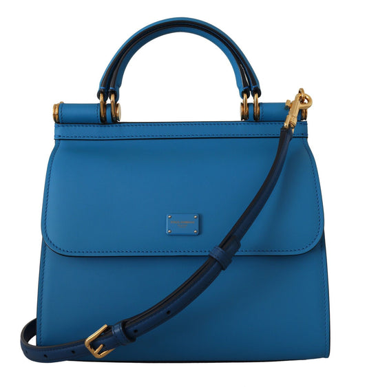 Dolce & Gabbana Elegant Blue Leather Sicily Shoulder Bag