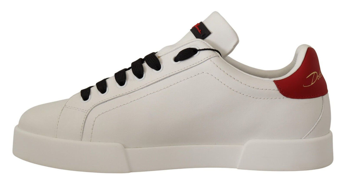 Dolce & Gabbana Elevate Your Style with Iconic White Leather Sneakers