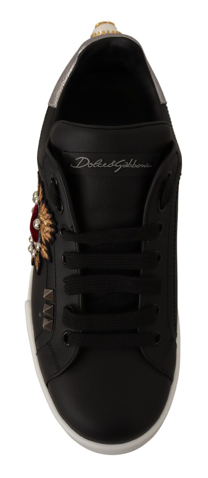 Dolce & Gabbana Elegant Heart Motive Leather Sneakers