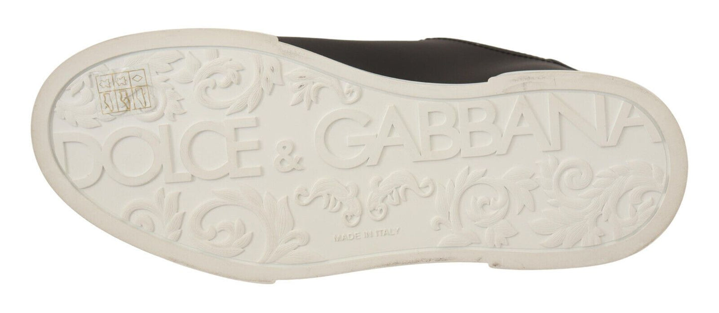 Dolce & Gabbana Elegant Heart Motive Leather Sneakers