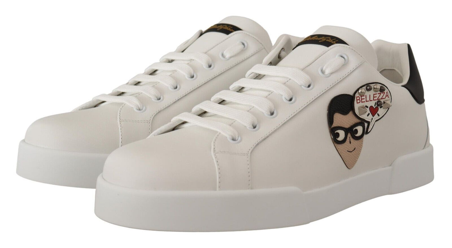 Dolce & Gabbana Heart Motive Leather Casual Sneakers