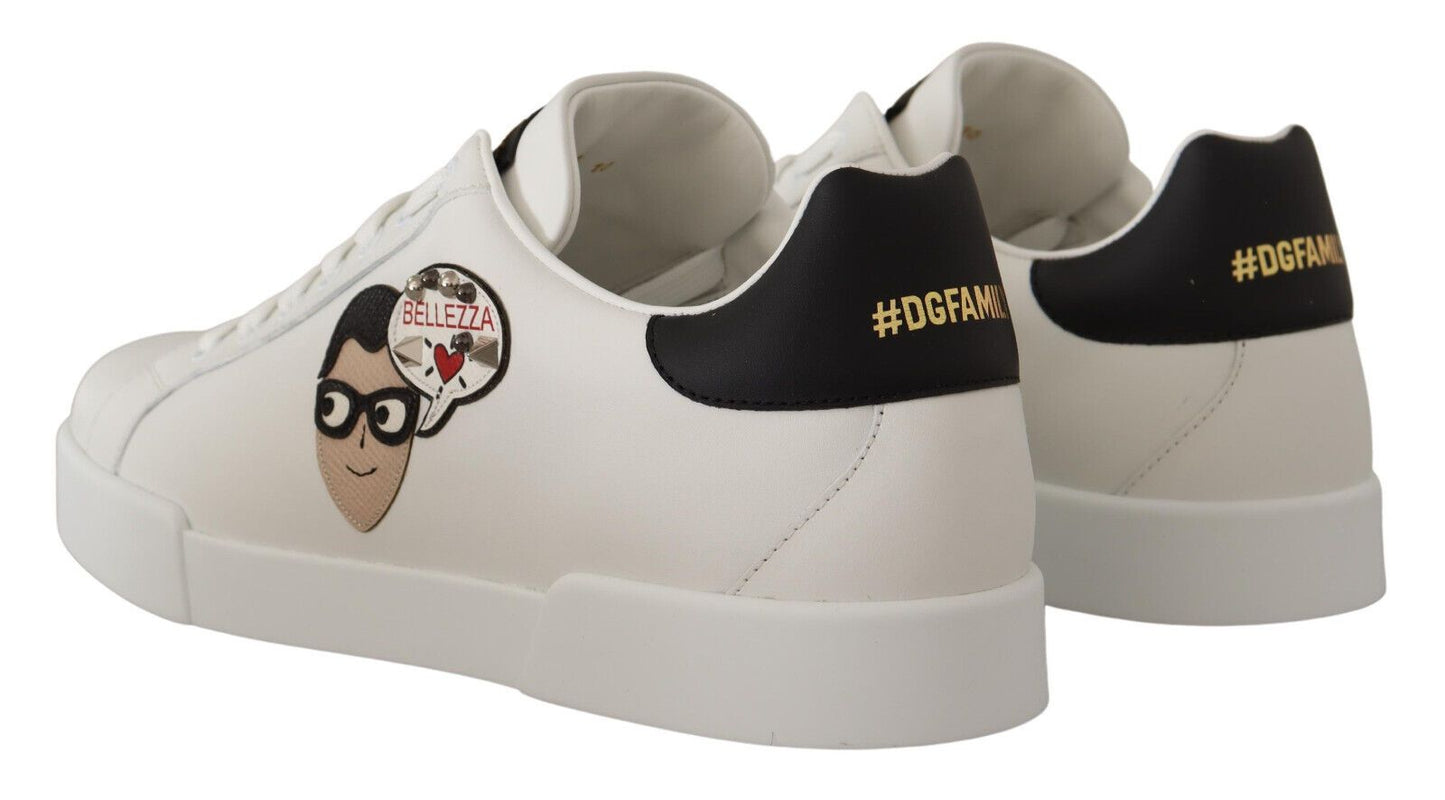 Dolce & Gabbana Heart Motive Leather Casual Sneakers