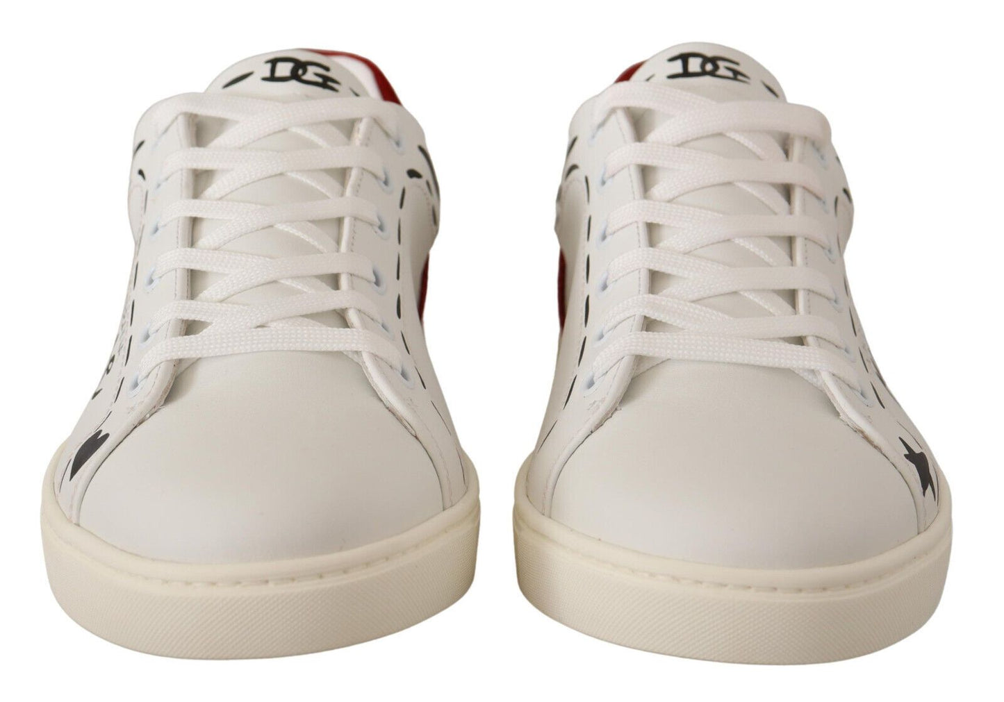 Dolce & Gabbana Chic White Sneakers with Red Detailing