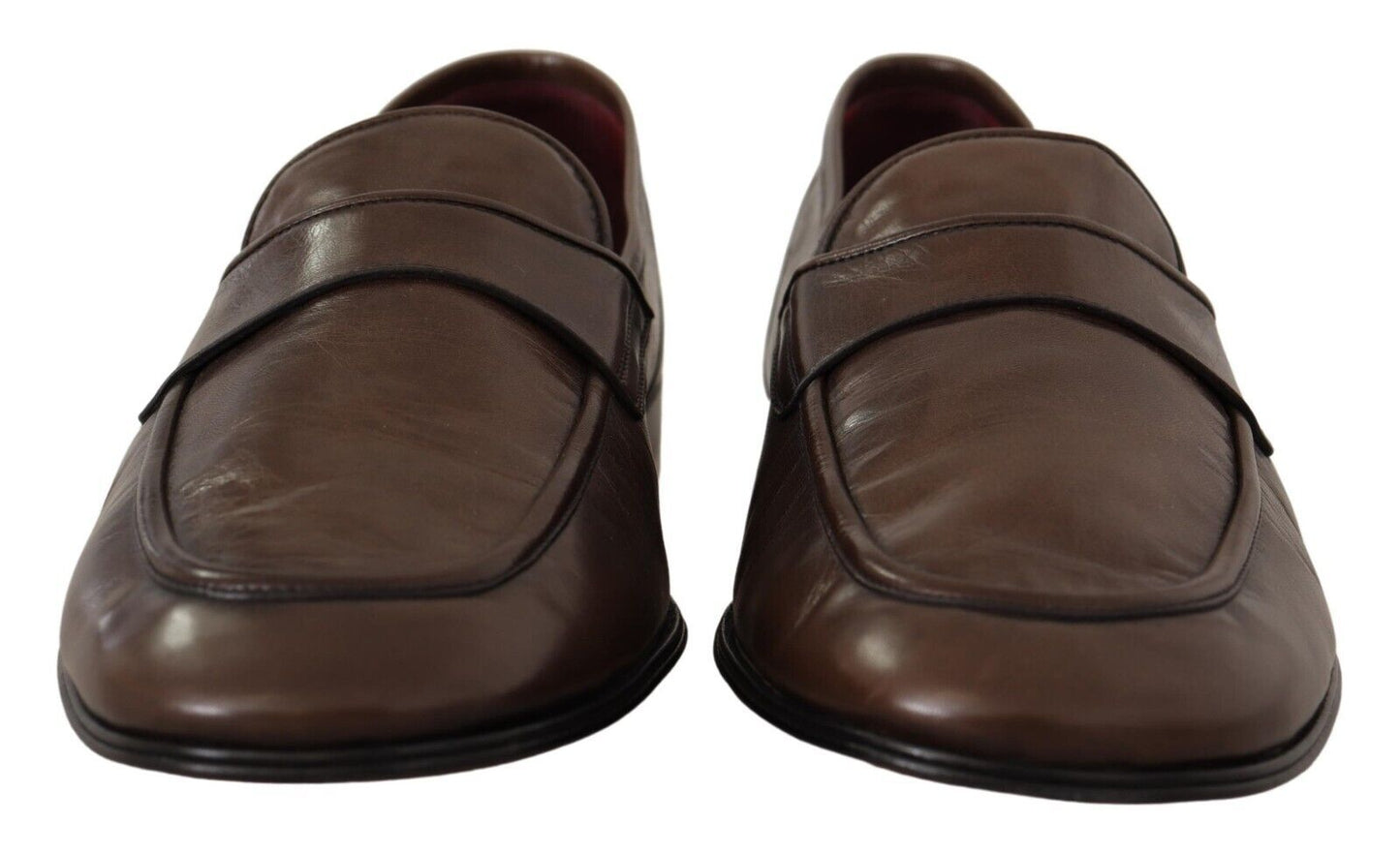 Dolce & Gabbana Elegant Brown Leather Loafers for Men