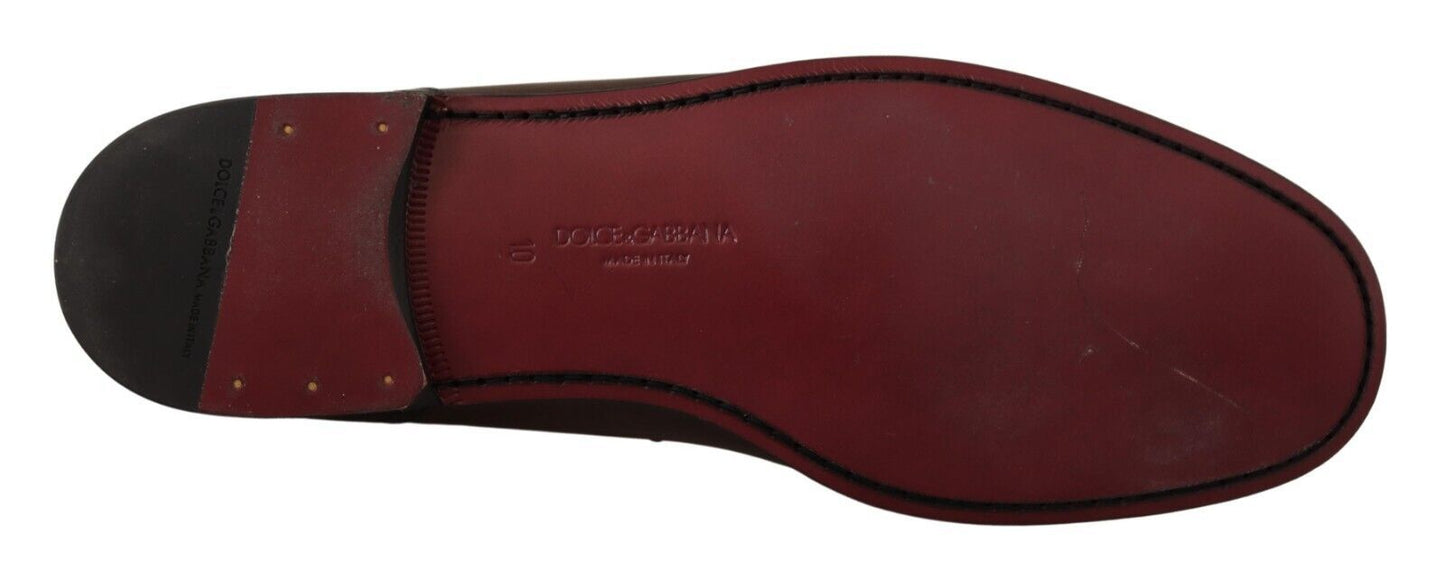 Dolce & Gabbana Elegant Brown Leather Loafers for Men