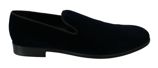 Dolce & Gabbana Elegant Blue Velvet Loafers