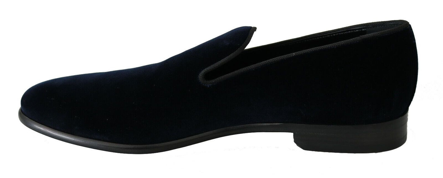 Dolce & Gabbana Elegant Blue Velvet Loafers