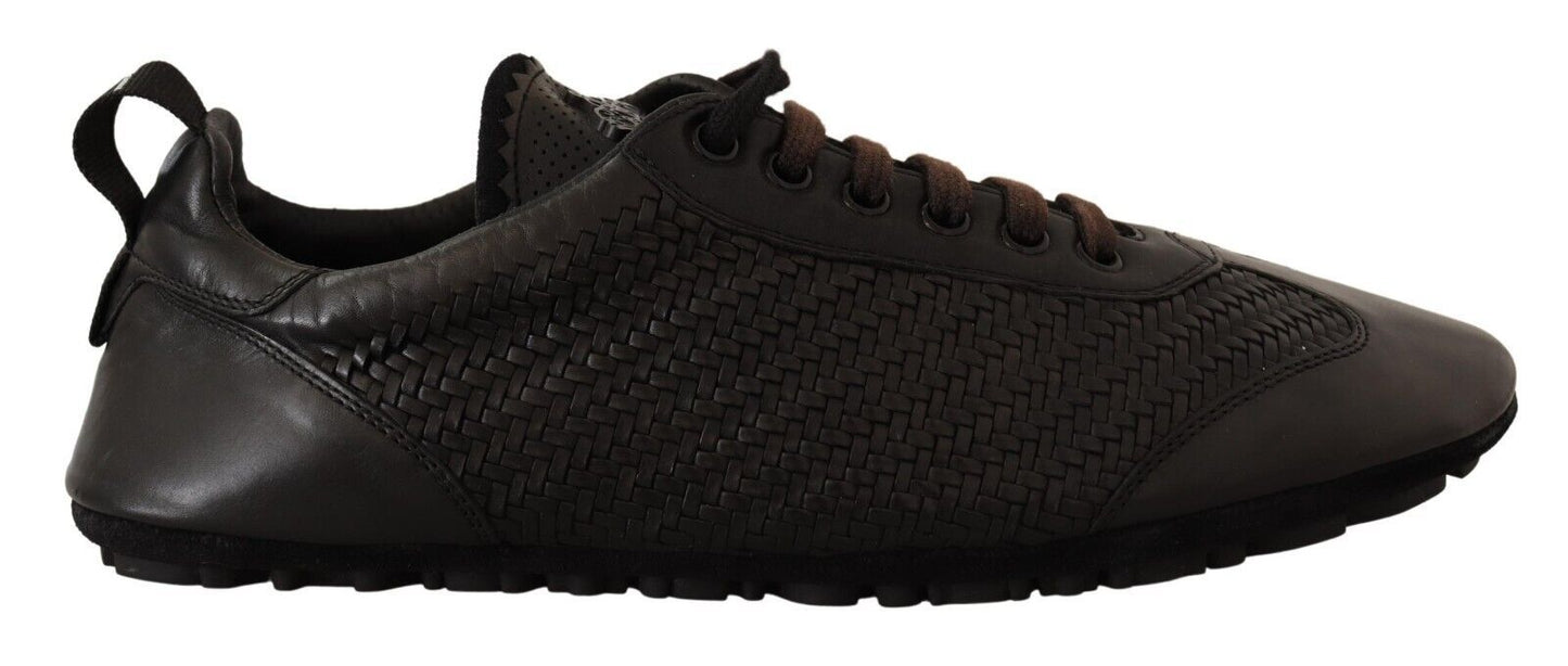 Dolce & Gabbana Elegant Woven Leather Low-Top Sneakers