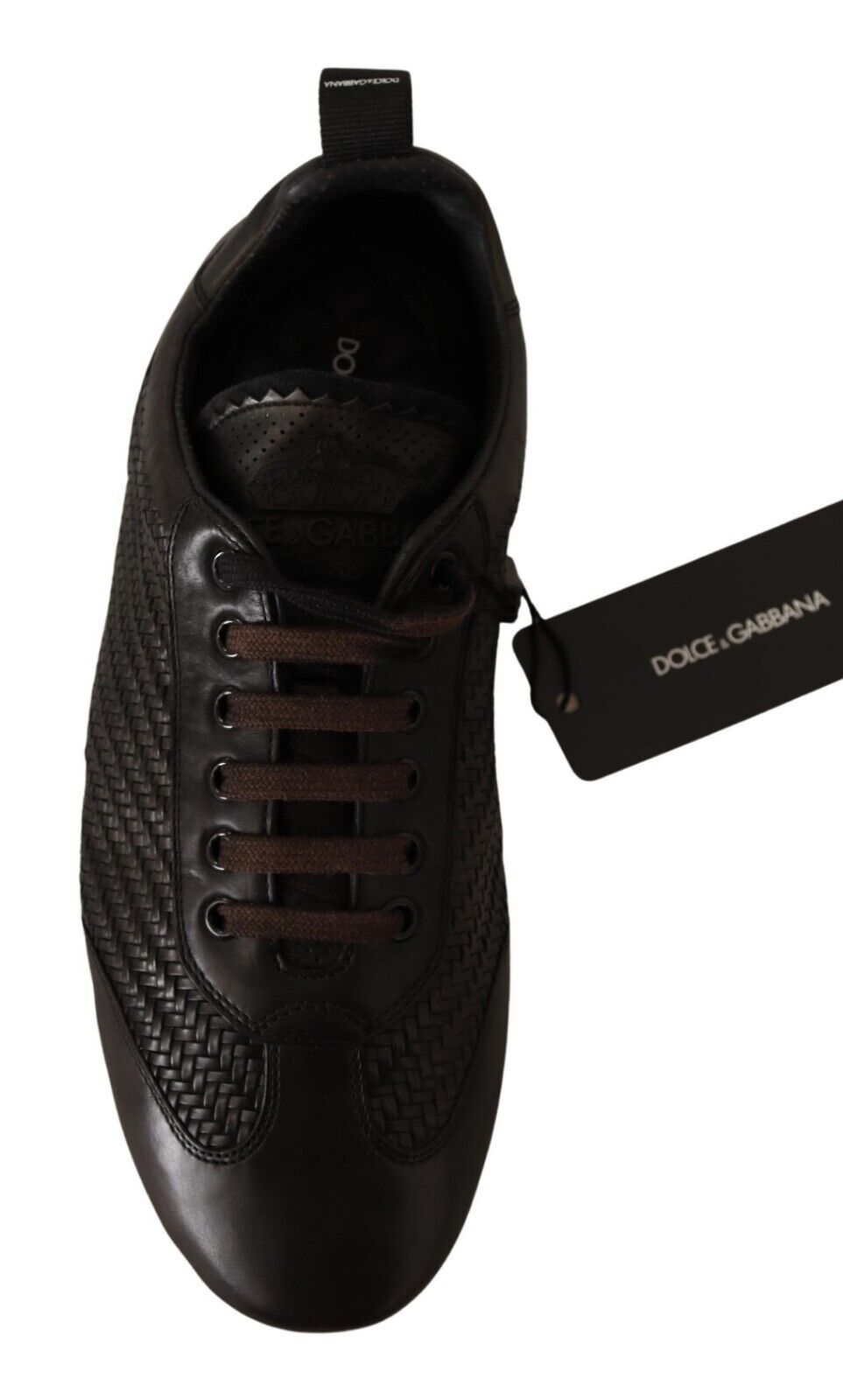 Dolce & Gabbana Elegant Woven Leather Low-Top Sneakers