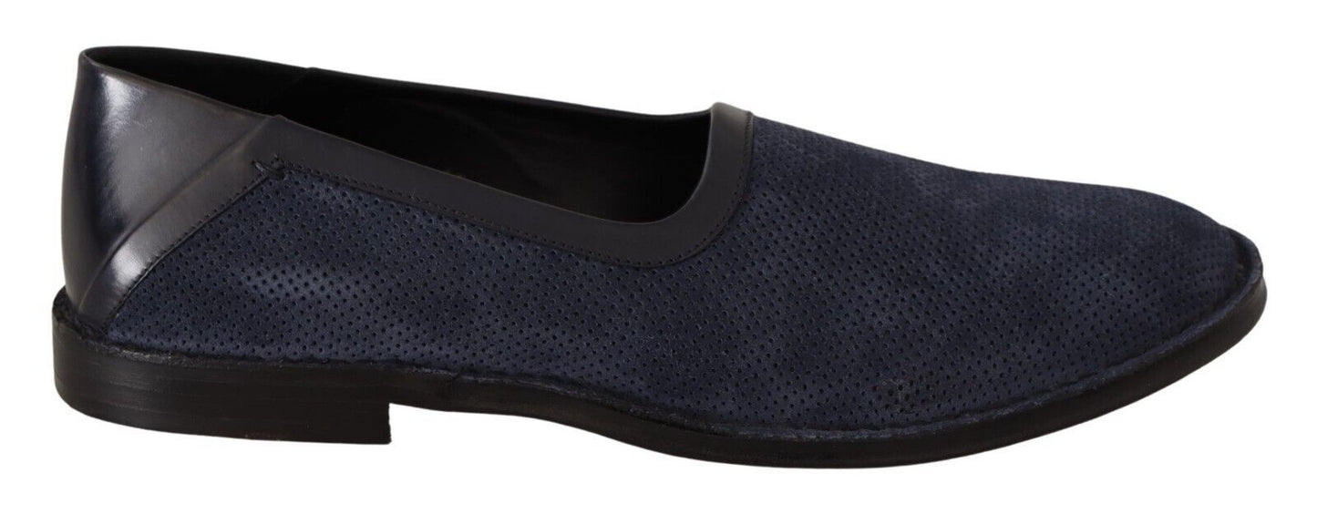 Dolce & Gabbana Chic Blue Leather Loafers for the Modern Gentleman