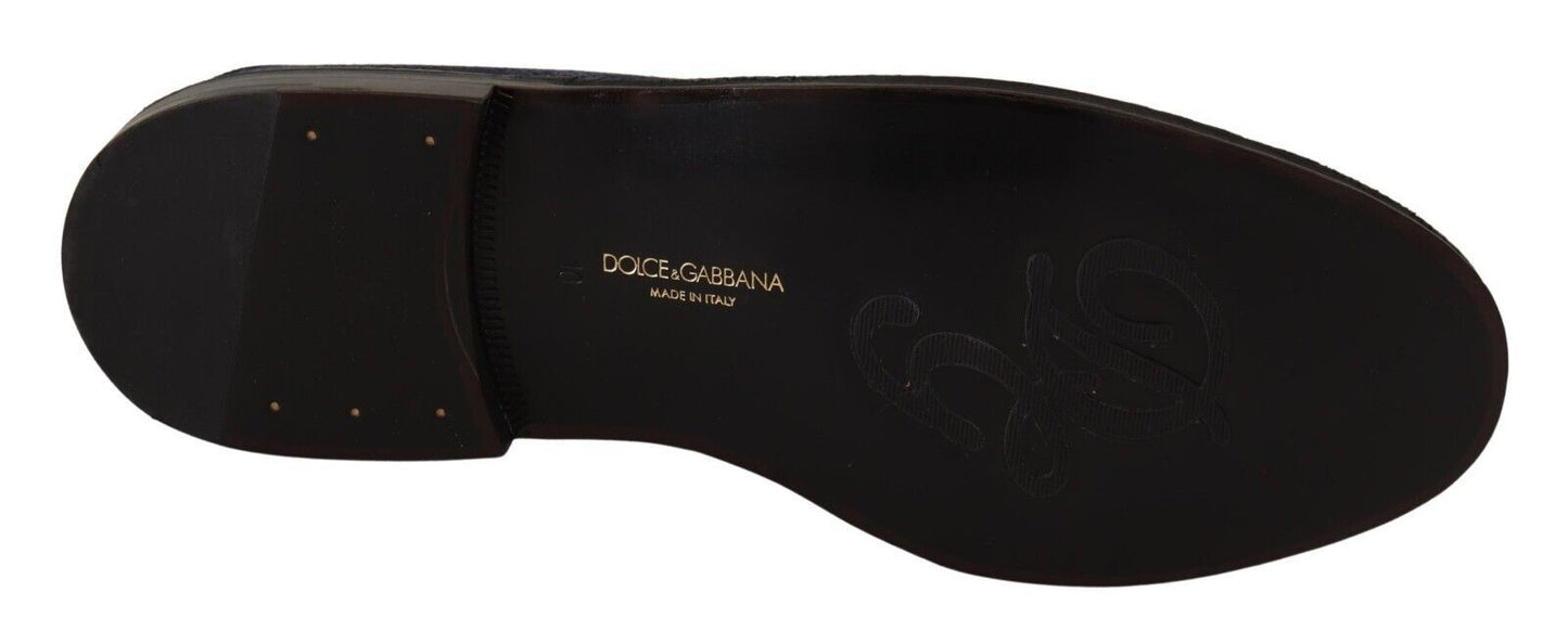 Dolce & Gabbana Chic Blue Leather Loafers for the Modern Gentleman