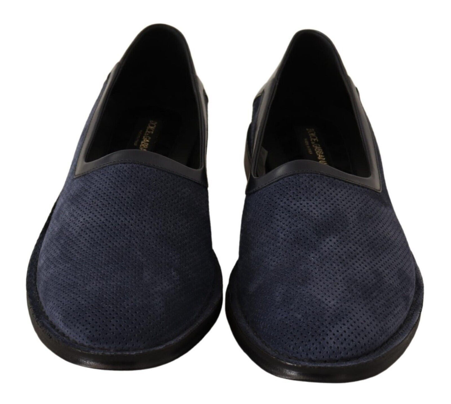 Dolce & Gabbana Chic Blue Leather Loafers for the Modern Gentleman