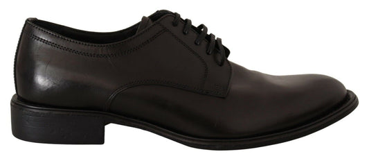 Dolce & Gabbana Elegant Black Leather Men's Formal Derby Shoes