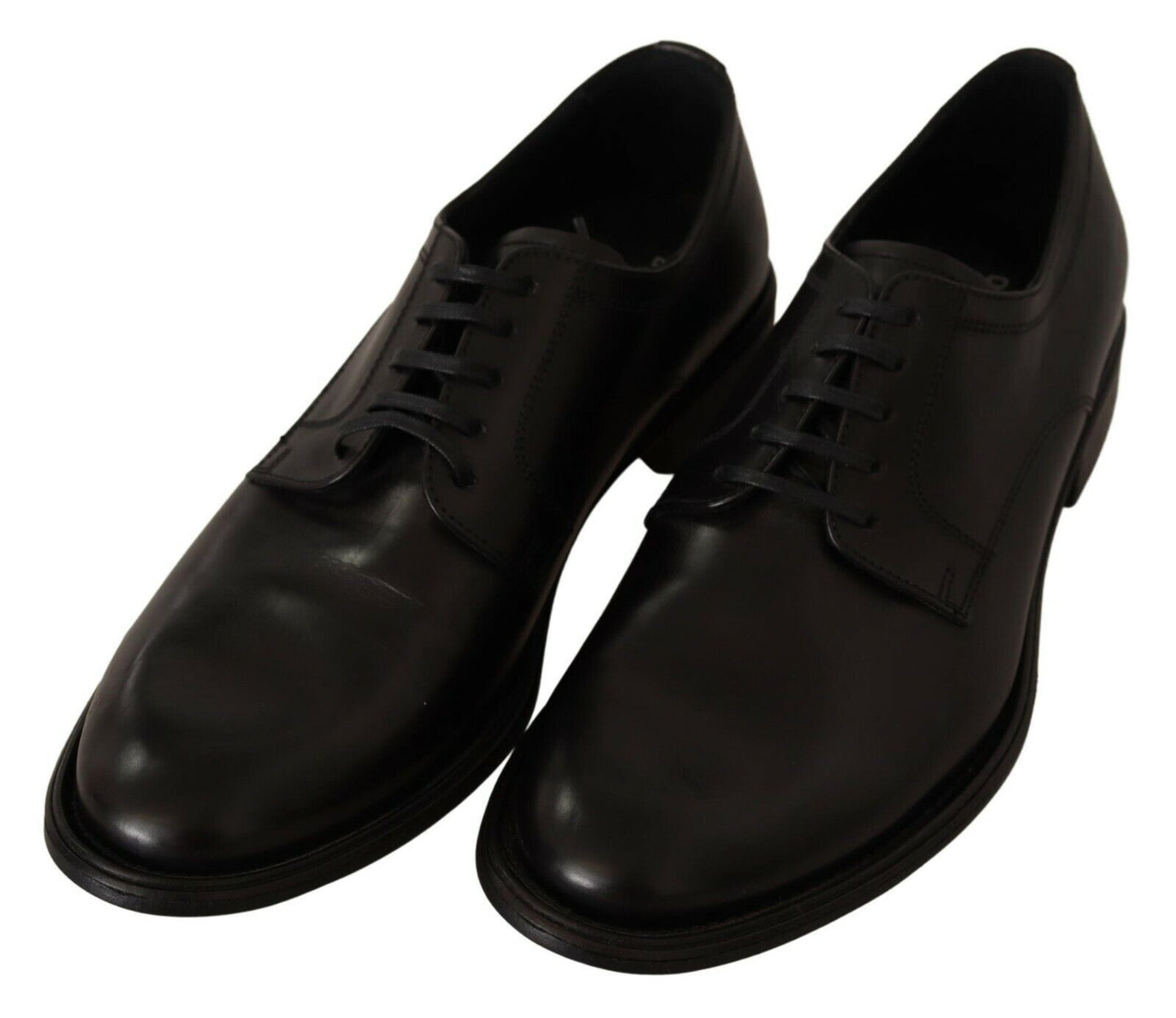 Dolce & Gabbana Elegant Black Leather Men's Formal Derby Shoes