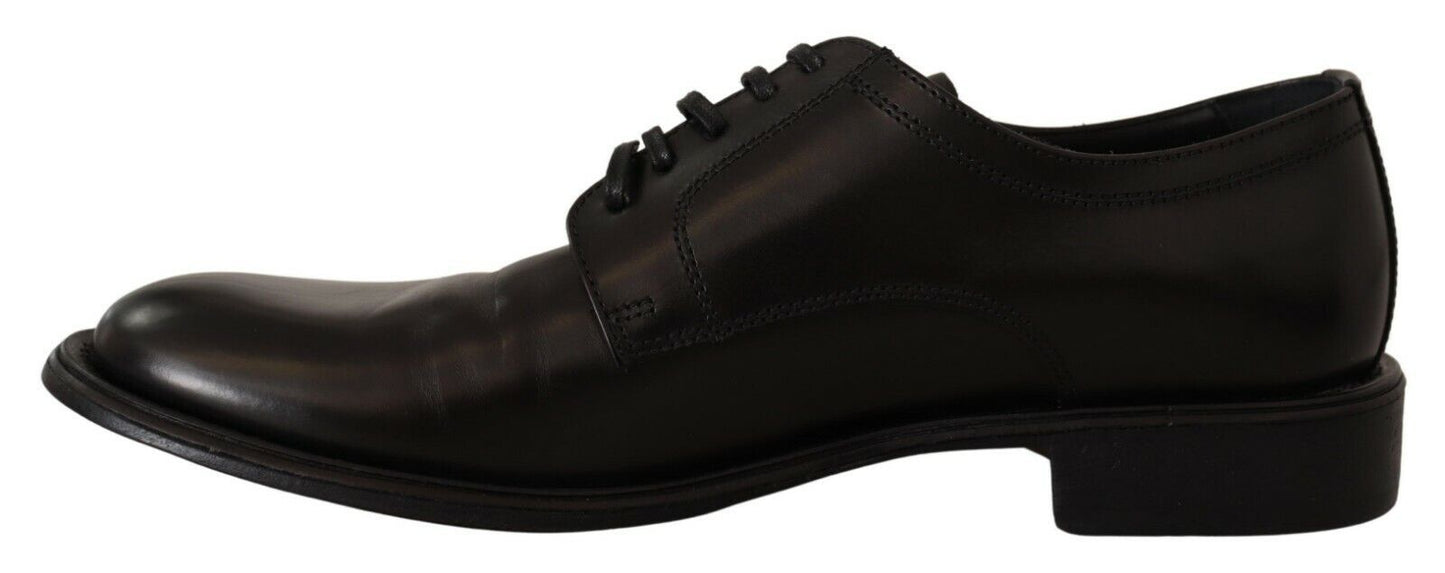 Dolce & Gabbana Elegant Black Leather Men's Formal Derby Shoes