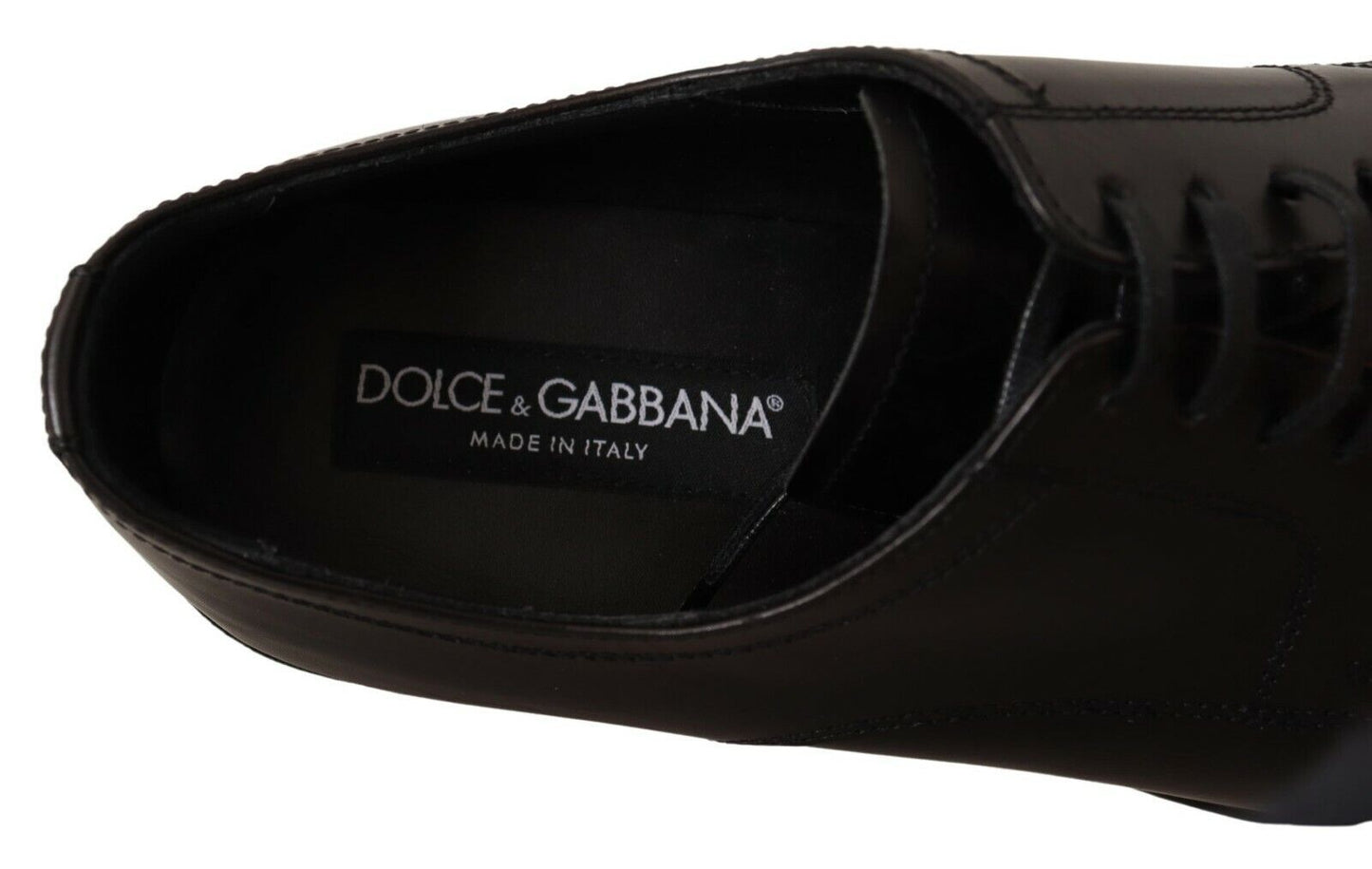 Dolce & Gabbana Elegant Black Leather Men's Formal Derby Shoes