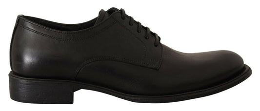 Dolce & Gabbana Elegant Black Leather Derby Shoes