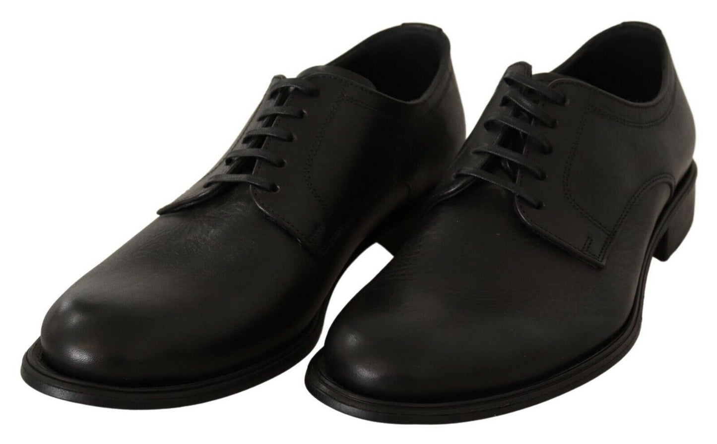 Dolce & Gabbana Elegant Black Leather Derby Shoes