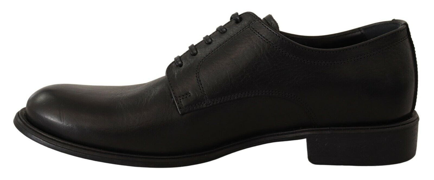 Dolce & Gabbana Elegant Black Leather Derby Shoes