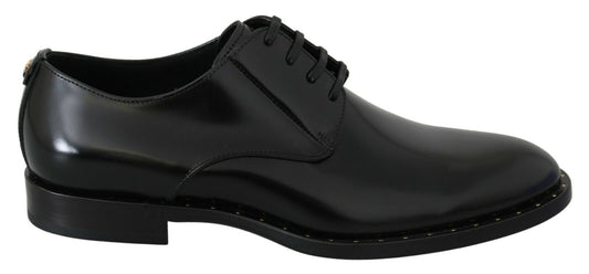 Dolce & Gabbana Elegant Black Leather Formal Derby Shoes