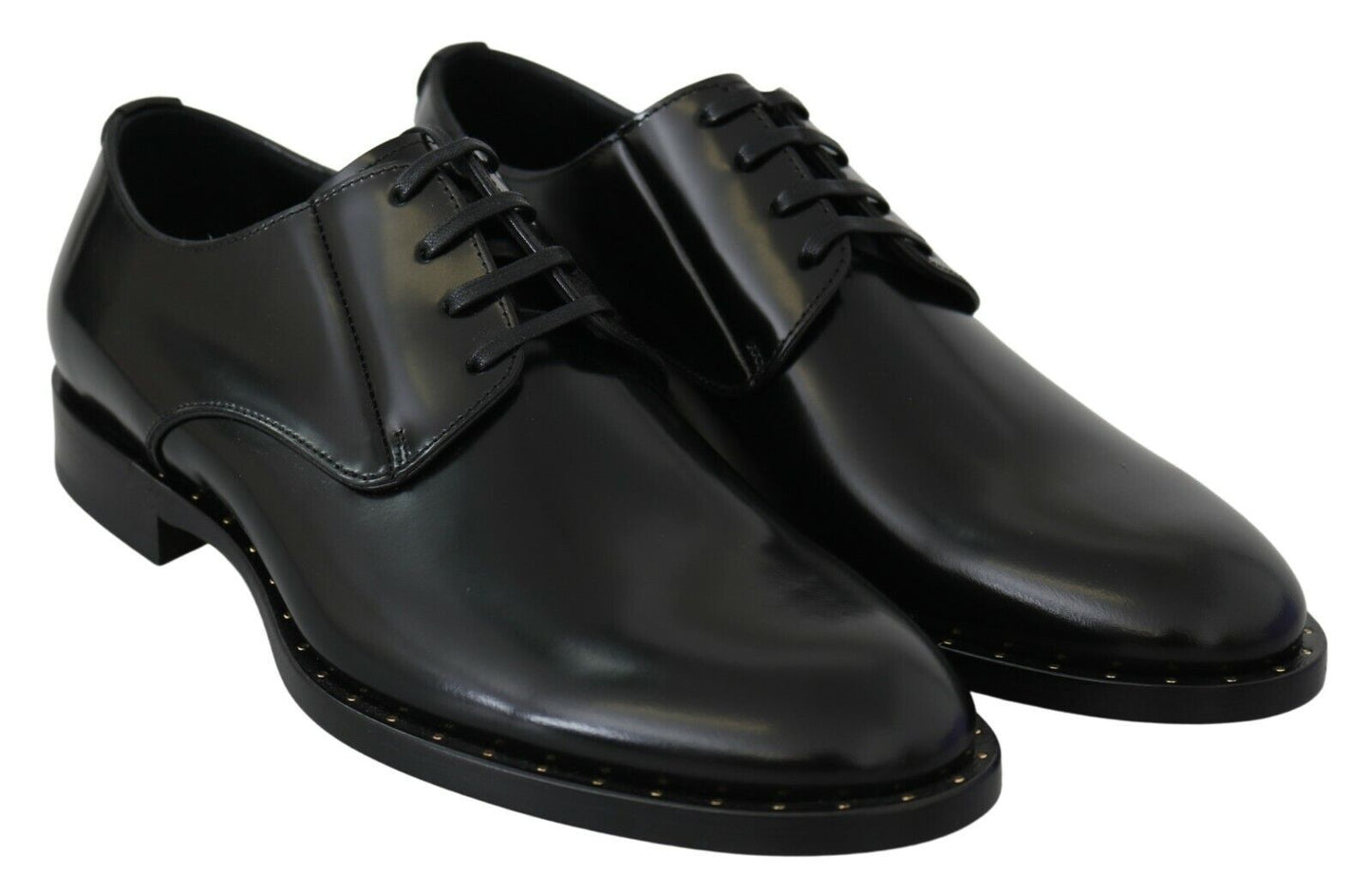 Dolce & Gabbana Elegant Black Leather Formal Derby Shoes