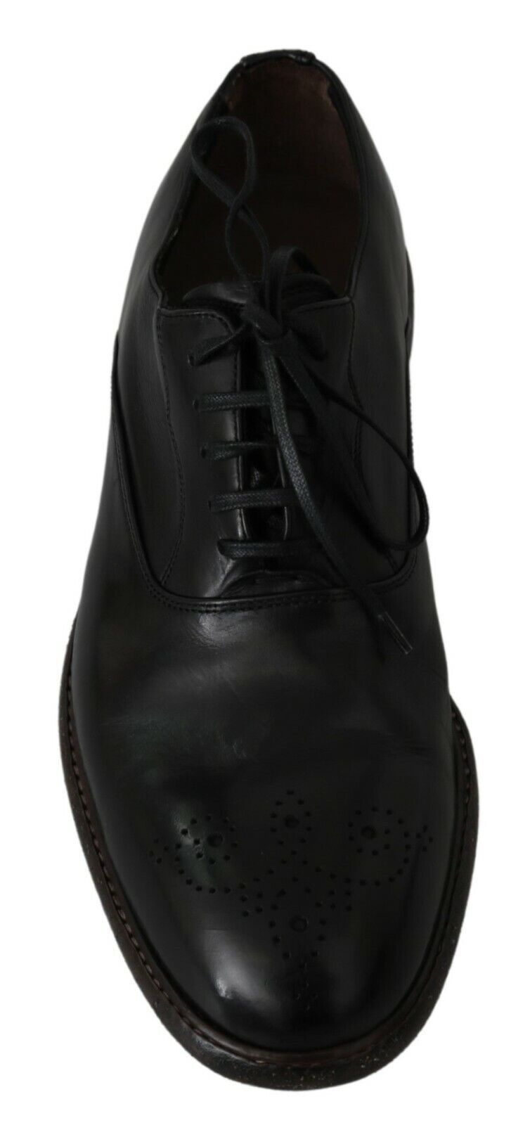 Dolce & Gabbana Elegant Black Leather Derby Dress Shoes