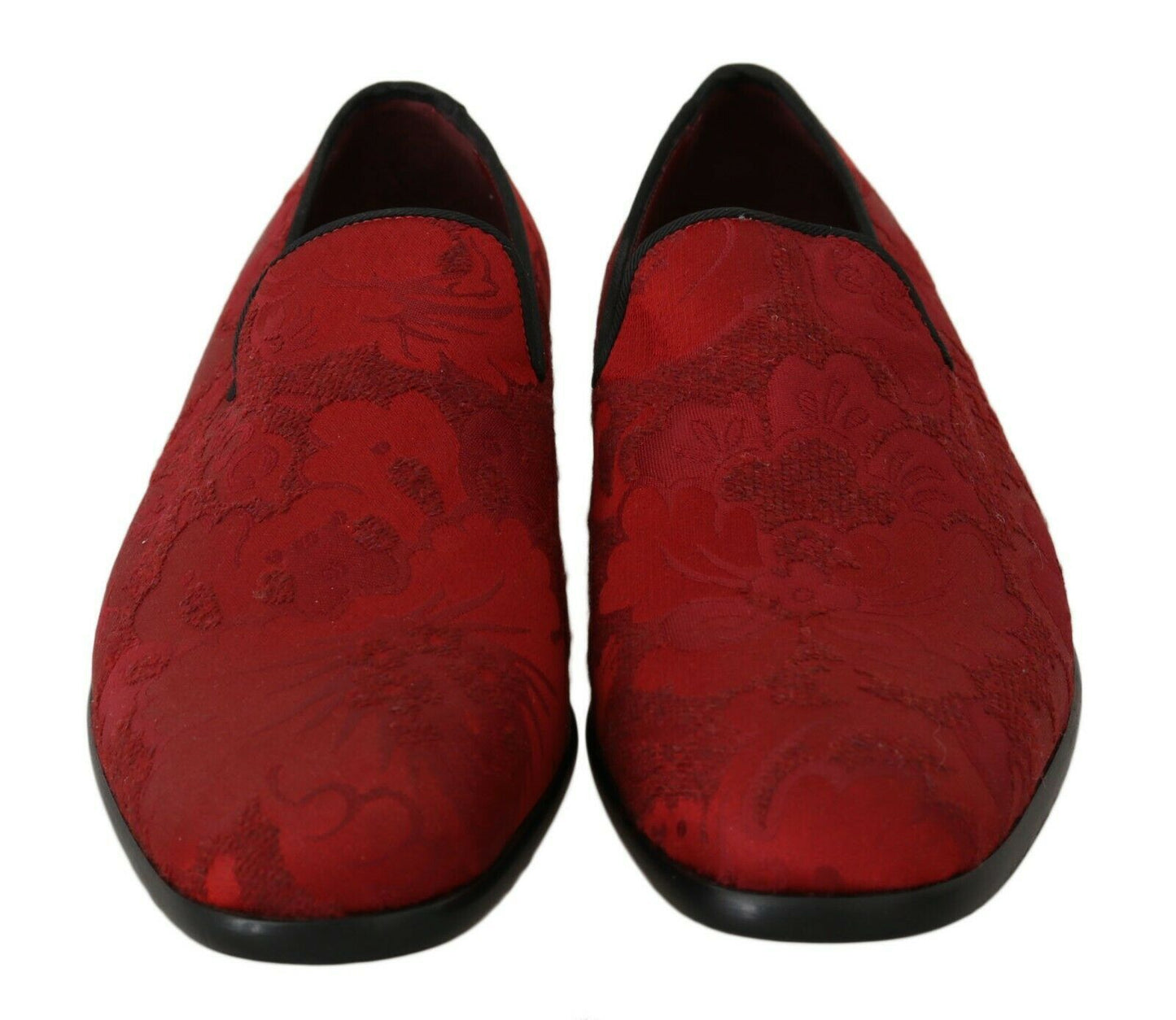 Dolce & Gabbana Elegant Red Silk-Blend Loafers